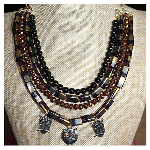 Owl Pendant Multilayer Necklace